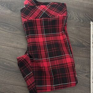 Torrid Plaid Stretch Ponte Pants in Black and Red